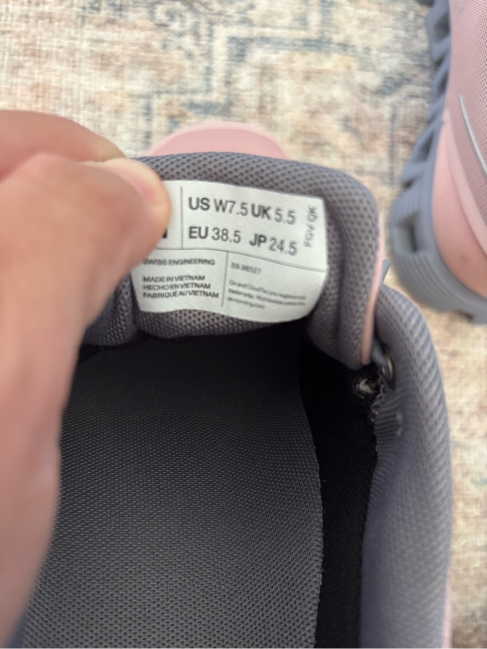 On Running Women Sneakers in Dusty Rose with Gray Accents - Picture 14 of 16